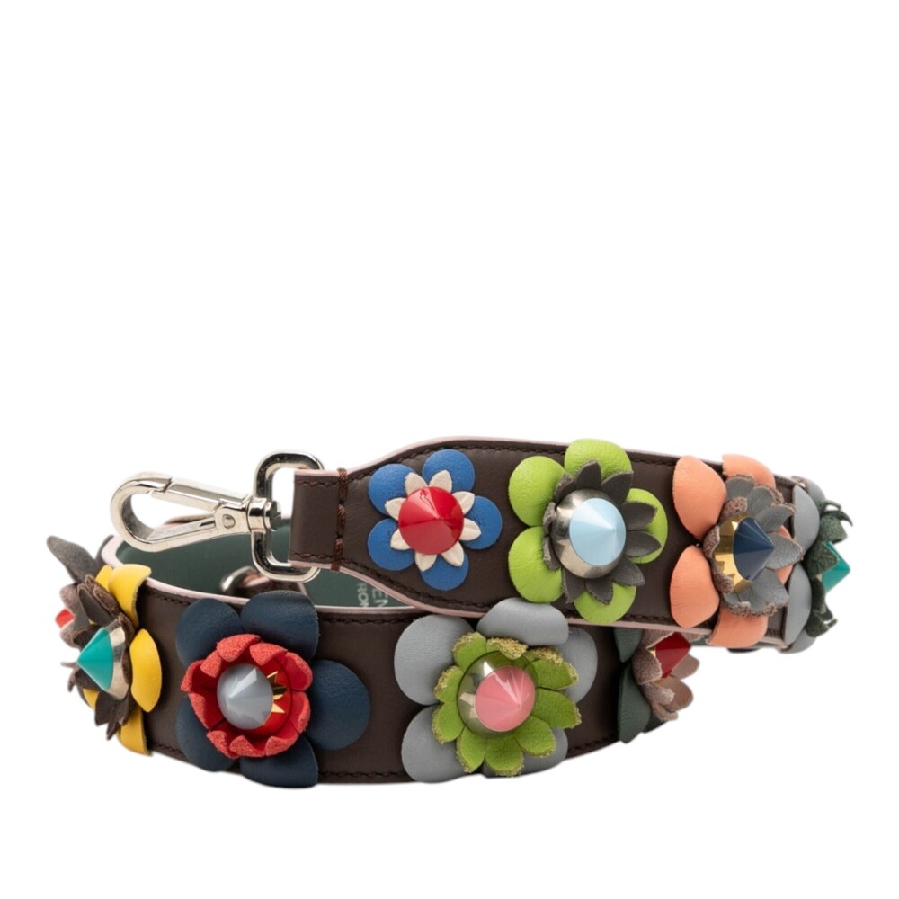 Pre-Loved Fendi Calfskin Flowerland Strap You Shoulder Strap